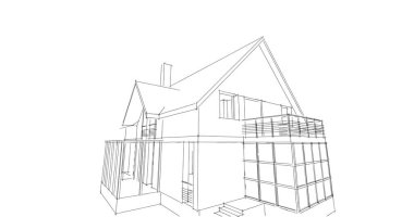 Mimari sanat konseptinde soyut çizgiler, minimum geometrik şekiller. 