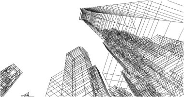 soyut mimari duvar kağıdı tasarımı, dijital konsept arkaplan