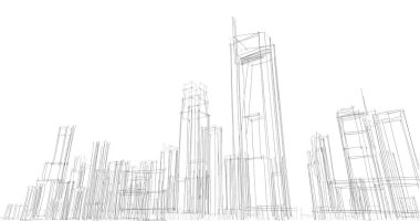 soyut mimari duvar kağıdı tasarımı, dijital konsept arkaplan