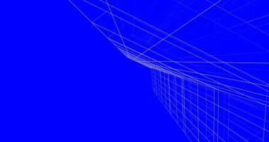 Mimari sanat konseptinde soyut çizgiler, minimum geometrik şekiller. 