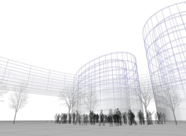 soyut mimari duvar kağıdı tasarımı, dijital konsept arkaplan