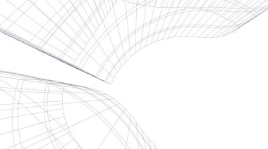 Mimari sanat konseptinde soyut çizgiler, minimum geometrik şekiller. 