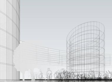 soyut mimari duvar kağıdı tasarımı, dijital konsept arkaplan