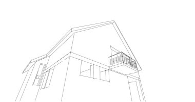 Mimari sanat konseptinde soyut çizgiler, minimum geometrik şekiller. 