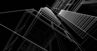 soyut mimari duvar kağıdı tasarımı, dijital konsept arkaplan