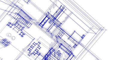 Mimari sanat konseptinde soyut çizgiler, minimum geometrik şekiller. 