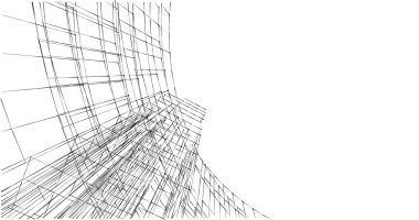 Mimari sanat konseptinde soyut çizgiler, minimum geometrik şekiller. 