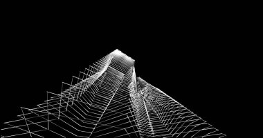 Mimari sanat konseptinde soyut çizgiler, minimum geometrik şekiller. 