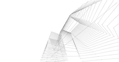 Mimari sanat konseptinde soyut çizgiler, minimum geometrik şekiller. 