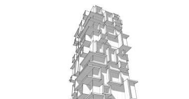 soyut mimari duvar kağıdı tasarımı, dijital konsept arkaplan