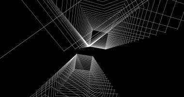 Mimari sanat konseptinde soyut çizgiler, minimum geometrik şekiller. 