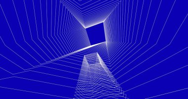 Mimari sanat konseptinde soyut çizgiler, minimum geometrik şekiller. 