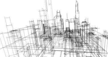 soyut mimari duvar kağıdı tasarımı, dijital konsept arkaplan