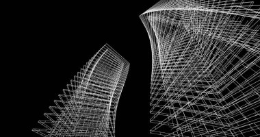 soyut mimari duvar kağıdı tasarımı, dijital konsept arkaplan