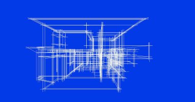 Mimari sanat konseptinde soyut çizgiler, minimum geometrik şekiller. 