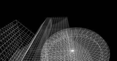 soyut mimari duvar kağıdı tasarımı, dijital konsept arkaplan