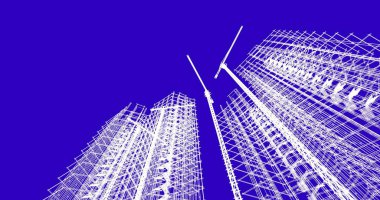 soyut mimari duvar kağıdı tasarımı, dijital konsept arkaplan