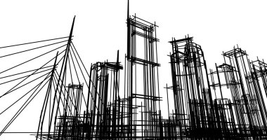 soyut mimari duvar kağıdı tasarımı, dijital konsept arkaplan