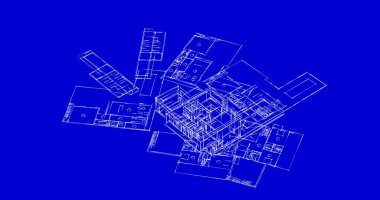Mimari sanat konseptinde soyut çizgiler, minimum geometrik şekiller. 