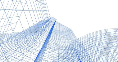 Mimari sanat konseptinde soyut çizgiler, minimum geometrik şekiller. 