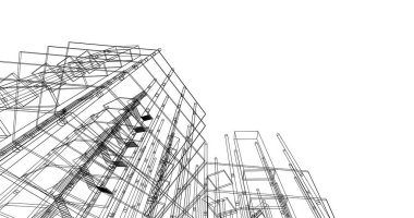 soyut mimari duvar kağıdı tasarımı, dijital konsept arkaplan