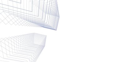 Mimari sanat konseptinde soyut çizgiler, minimum geometrik şekiller. 