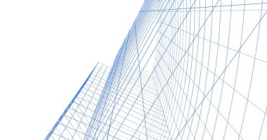 Mimari sanat konseptinde soyut çizgiler, minimum geometrik şekiller. 