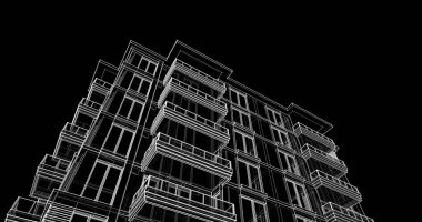 soyut mimari duvar kağıdı tasarımı, dijital konsept arkaplan