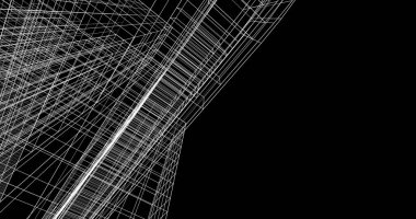 Mimari sanat konseptinde soyut çizgiler, minimum geometrik şekiller. 