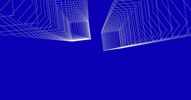 Mimari sanat konseptinde soyut çizgiler, minimum geometrik şekiller. 