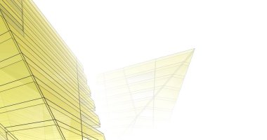 Mimari sanat konseptinde soyut çizgiler, minimum geometrik şekiller. 