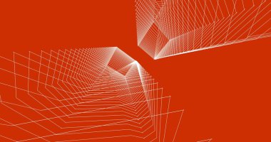 Mimari sanat konseptinde soyut çizgiler, minimum geometrik şekiller. 