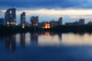 Bulanık şehir. Renkli soyut arkaplan