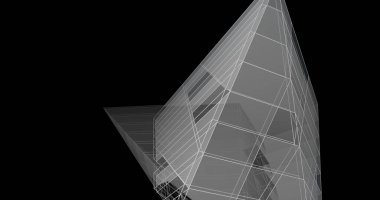 Mimari sanat konseptinde soyut çizgiler, minimum geometrik şekiller. 