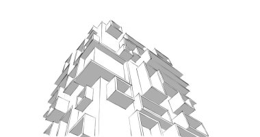 soyut mimari duvar kağıdı tasarımı, dijital konsept arkaplan