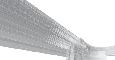 Mimari sanat konseptinde soyut çizgiler, minimum geometrik şekiller. 