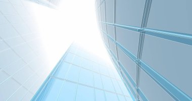 Arkaplanda mimari bina 3d illüstrasyon