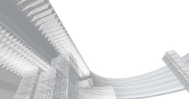 Mimari sanat konseptinde soyut çizgiler, minimum geometrik şekiller. 