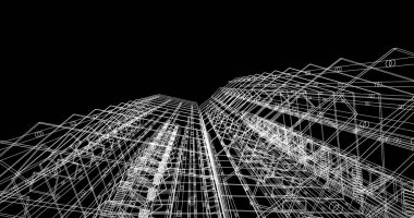 soyut mimari duvar kağıdı tasarımı, dijital konsept arkaplan