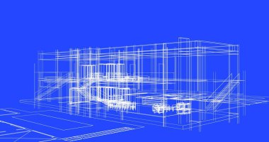 Mimari sanat konseptinde soyut çizgiler, minimum geometrik şekiller. 