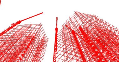 soyut mimari duvar kağıdı tasarımı, dijital konsept arkaplan