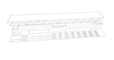 soyut mimari duvar kağıdı tasarımı, dijital konsept arkaplan