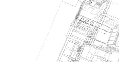 Mimari sanat konseptinde soyut çizgiler, minimum geometrik şekiller. 