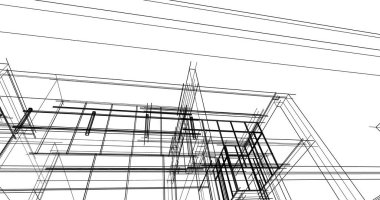 Mimari sanat konseptinde soyut çizgiler, minimum geometrik şekiller. 