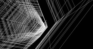 Mimari sanat konseptinde soyut çizgiler, minimum geometrik şekiller. 