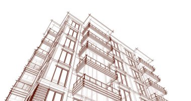 soyut mimari duvar kağıdı tasarımı, dijital konsept arkaplan