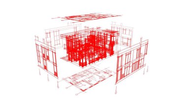 soyut mimari duvar kağıdı tasarımı, dijital konsept arkaplan