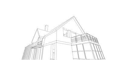 Mimari sanat konseptinde soyut çizgiler, minimum geometrik şekiller. 