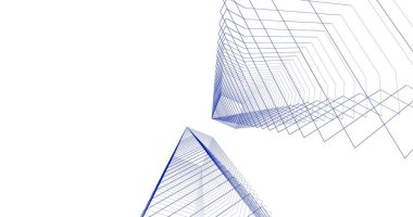 Mimari sanat konseptinde soyut çizgiler, minimum geometrik şekiller. 