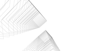 Mimari sanat konseptinde soyut çizgiler, minimum geometrik şekiller. 